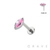 IMPLANT GRADE TITANIUM THREADLESS PUSH IN MARQUISE CZ LABRET SET